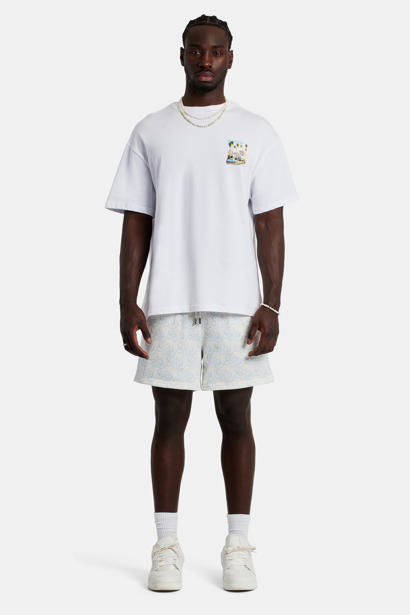 Cernucci Repeat Logo Mesh Shorts - Hellblau